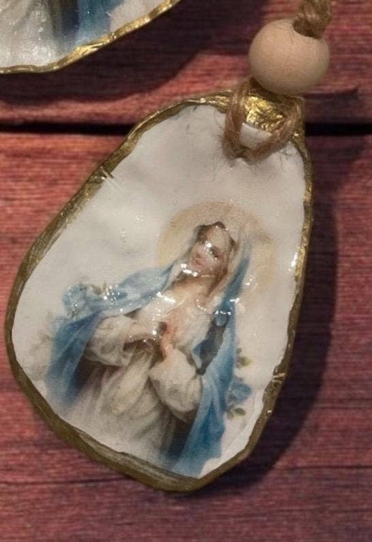 Blessed Mother Seashell Ornament