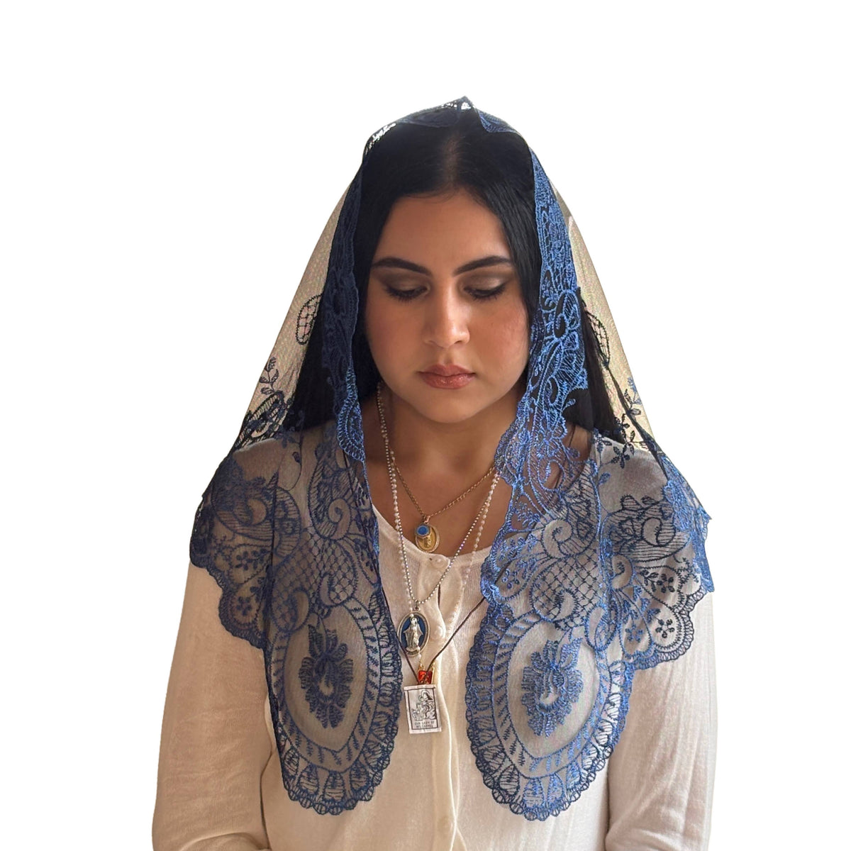 St. Catalina Thomas Chapel Veil - Blue