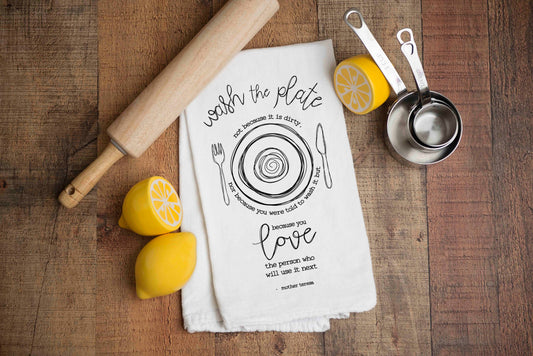 Wash the Plate Kitchen Towel