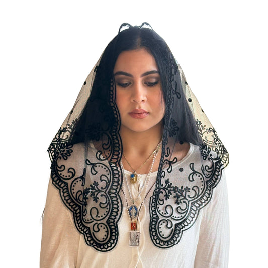 Our Lady of Lourdes Chapel Veil - Black