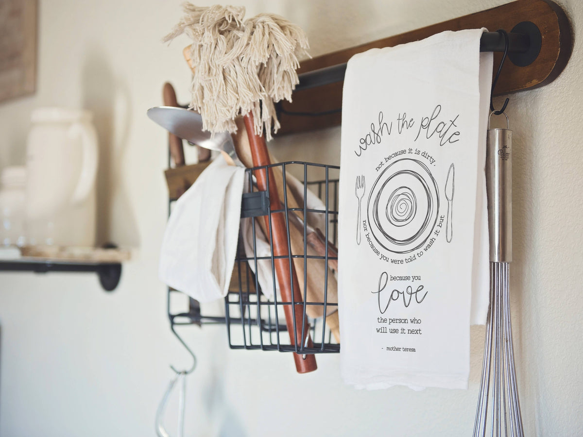 Wash the Plate Kitchen Towel