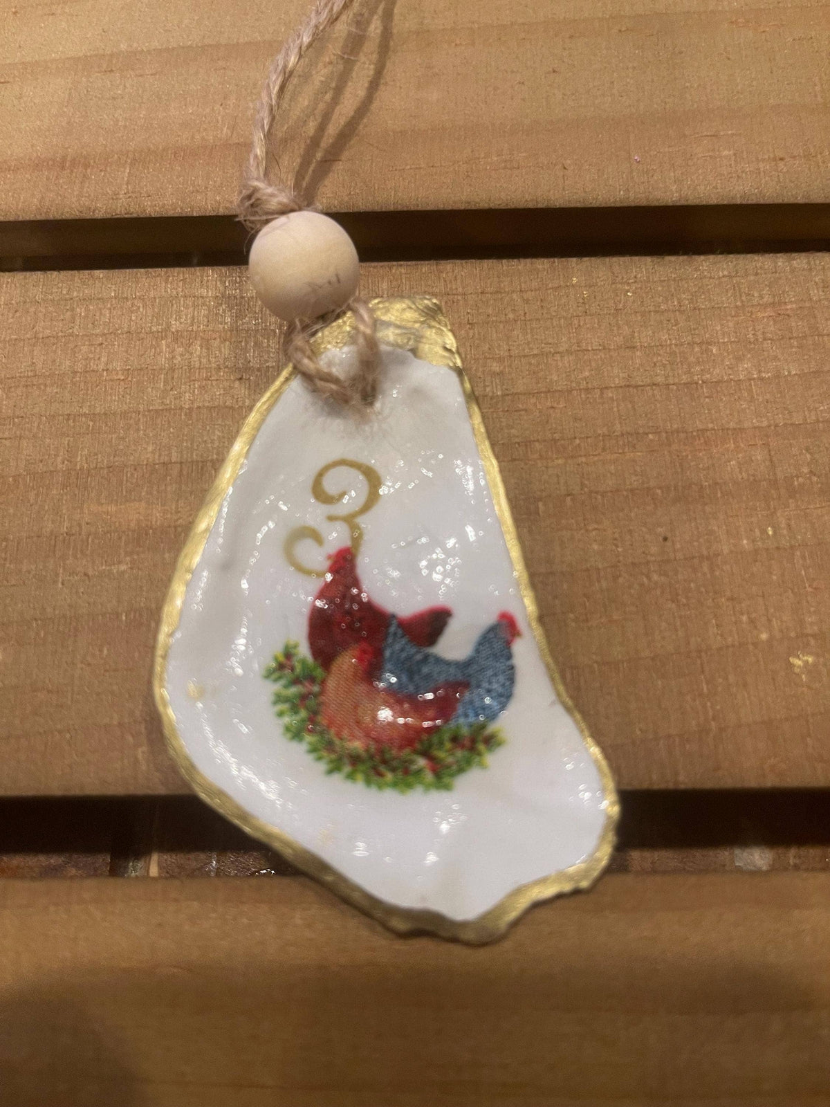 Handcrafted 12 Days Christmas Oyster Shell Ornament Set