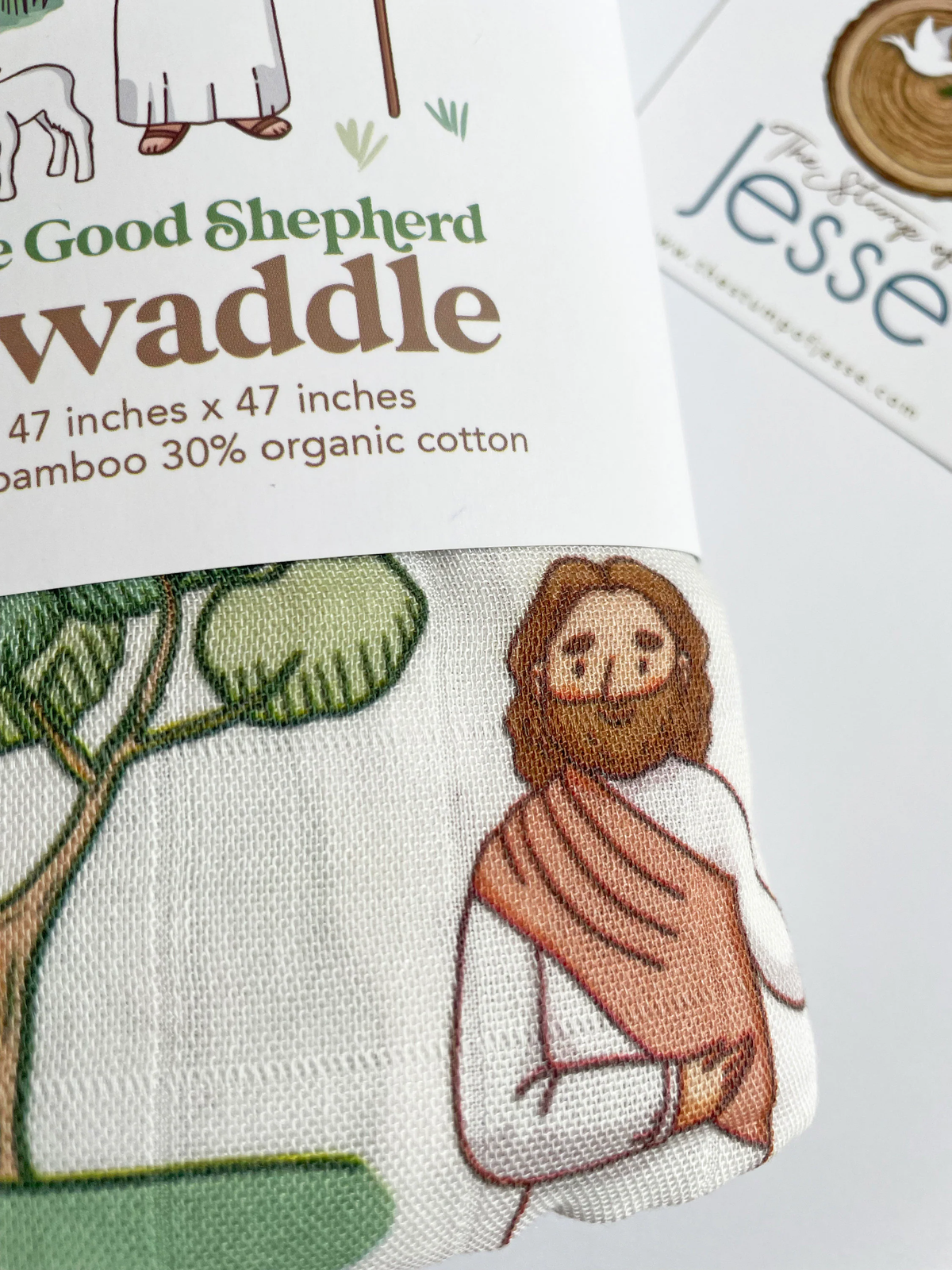 The Good Shepherd Bamboo Muslin Swaddle