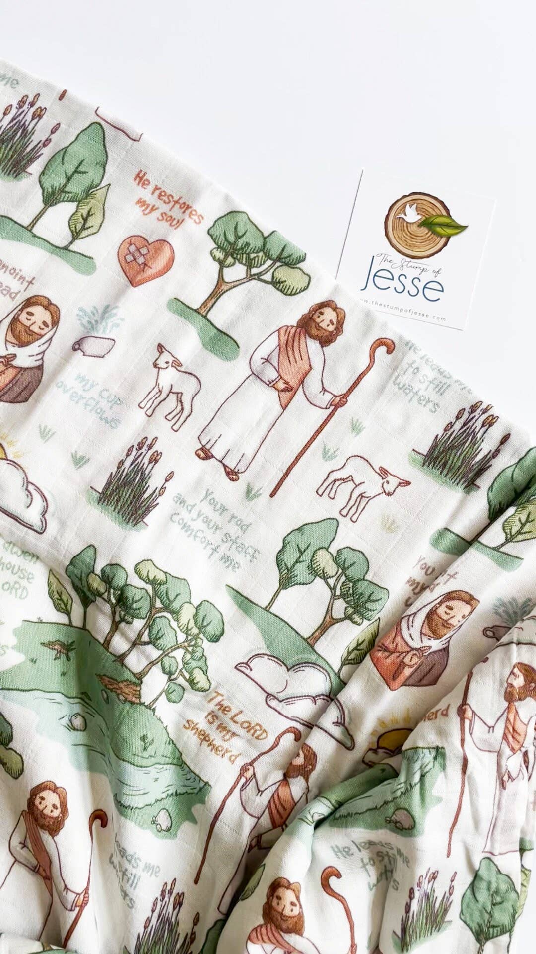 The Good Shepherd Bamboo Muslin Swaddle