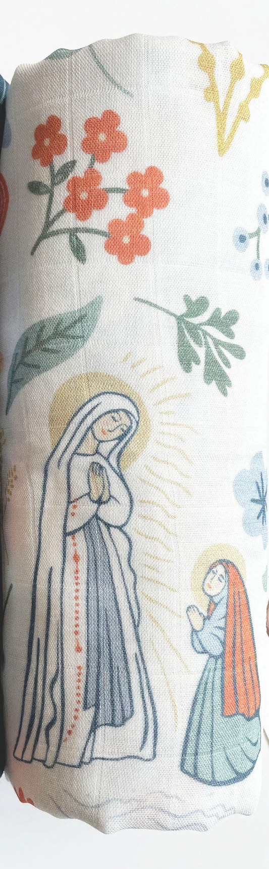 Our Lady of Lourdes Beige Bamboo Swaddle