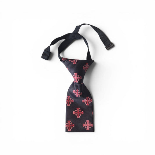 Boys Red Jerusalem Cross with White Accents Necktie