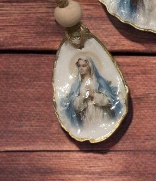 Blessed Mother Seashell Ornament