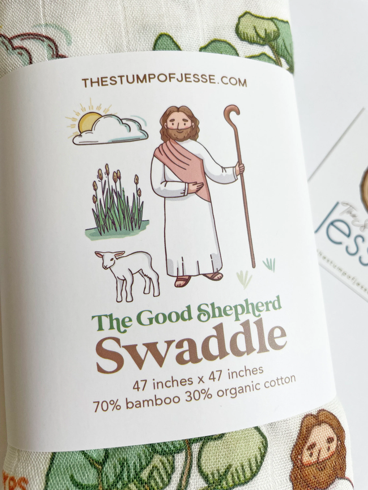 The Good Shepherd Bamboo Muslin Swaddle