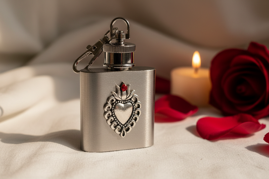 Holy Water Flask - Sacred Heart